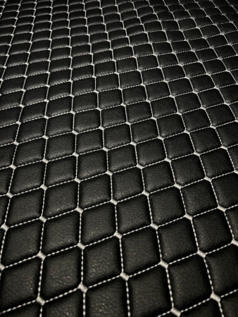 Black with silver gray stitching